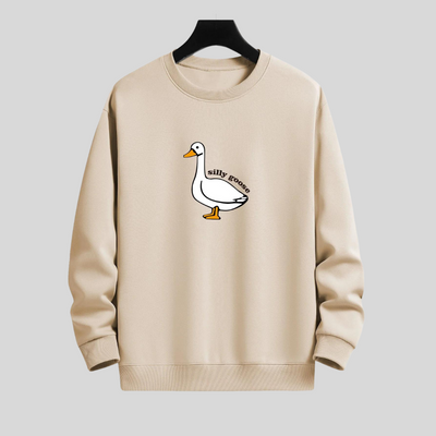 Montiqeu - Silly Goose Print Relaxed Fit Sweatshirt Voor Mannen