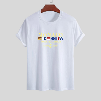 Montiqeu - Regular Fit Monaco Slogan Print Katoenen T-Shirt