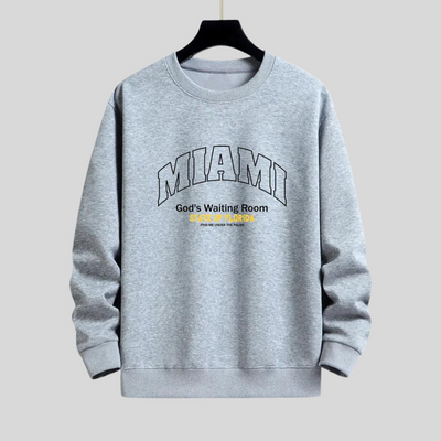 Montiqeu - Miami Slogan Print Relax Fit Sweatshirt