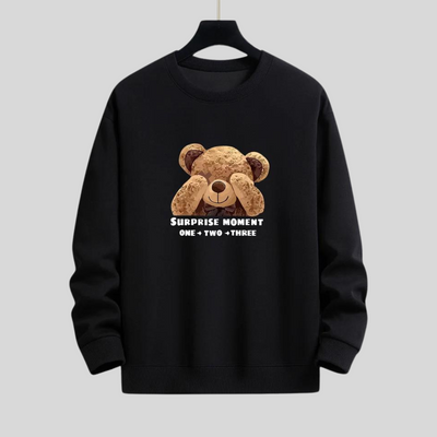 Montiqeu - Slogan Bear Slogan Print Relax Fit Sweatshirt Voor Mannen