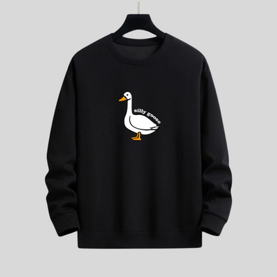 Montiqeu - Silly Goose Print Relaxed Fit Sweatshirt Voor Mannen