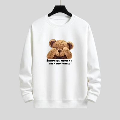 Montiqeu - Slogan Bear Slogan Print Relax Fit Sweatshirt Voor Mannen