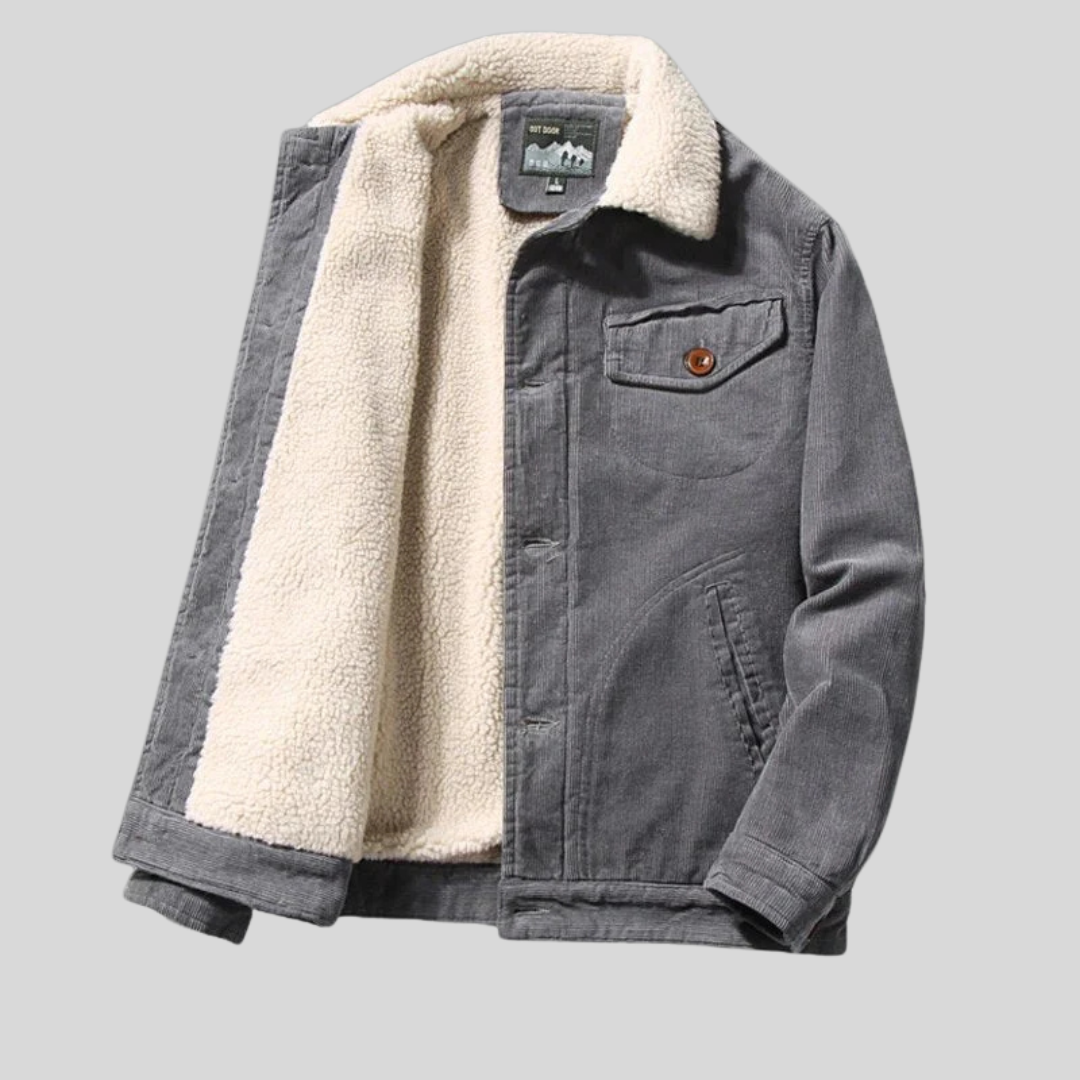 Montique - Corduroy Winterjas voor Mannen met Sherpa Voering