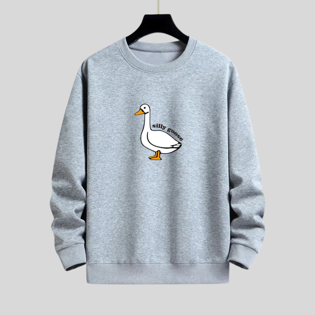 Montiqeu - Silly Goose Print Relaxed Fit Sweatshirt Voor Mannen