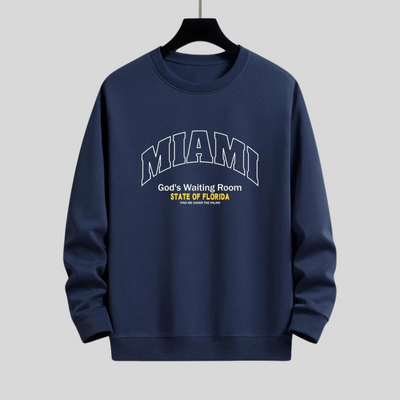 Montiqeu - Miami Slogan Print Relax Fit Sweatshirt