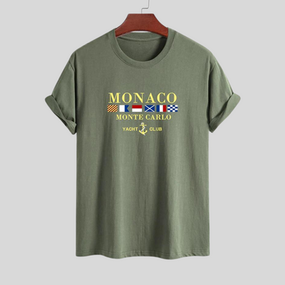 Montiqeu - Regular Fit Monaco Slogan Print Katoenen T-Shirt