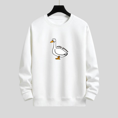 Montiqeu - Silly Goose Print Relaxed Fit Sweatshirt Voor Mannen