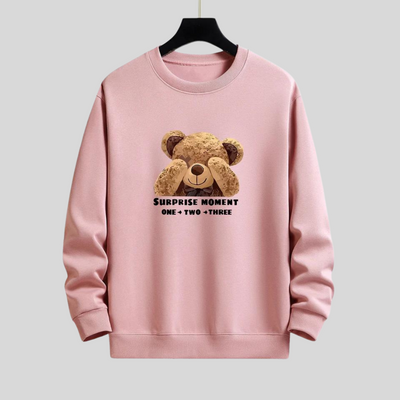 Montiqeu - Slogan Bear Slogan Print Relax Fit Sweatshirt Voor Mannen