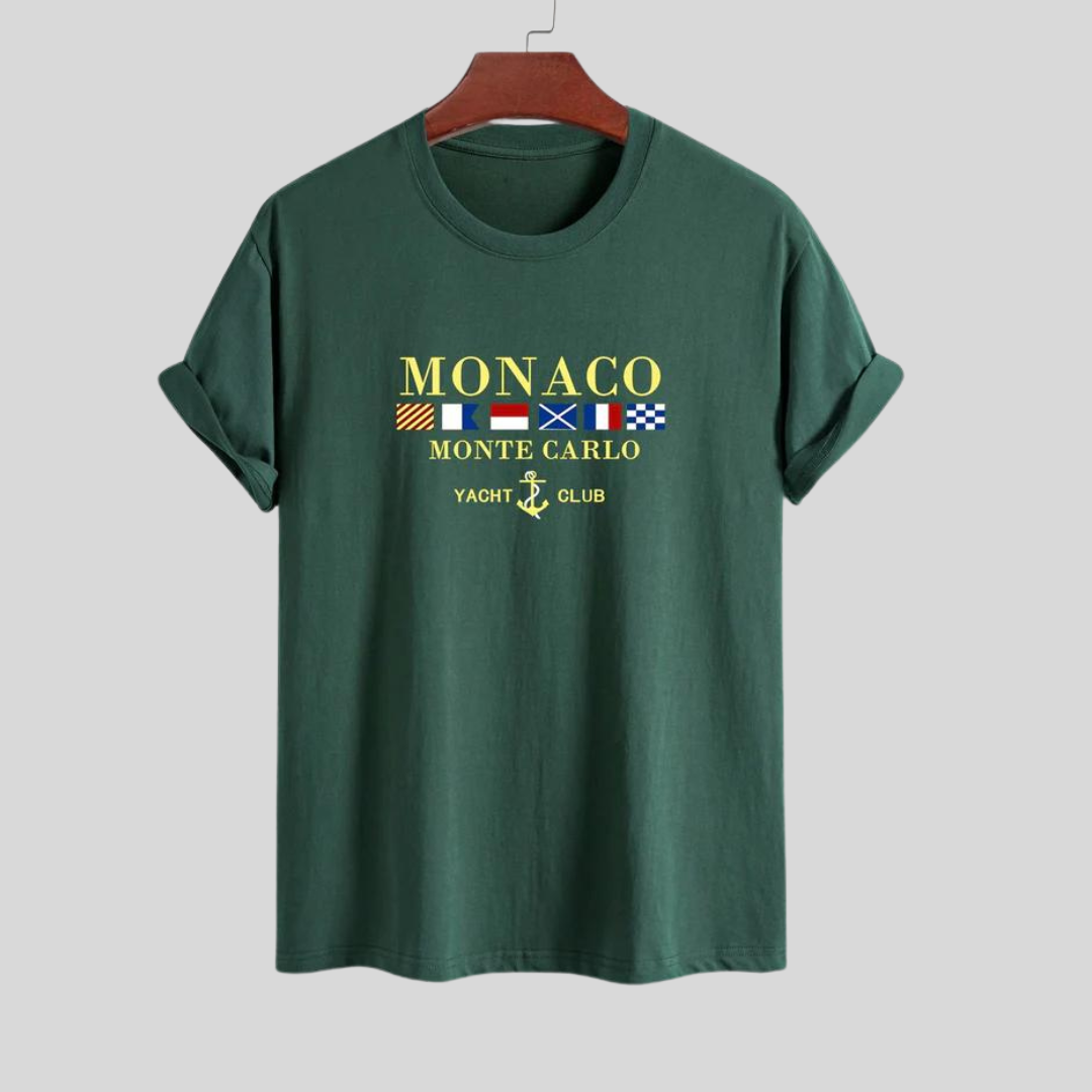 Montiqeu - Regular Fit Monaco Slogan Print Katoenen T-Shirt