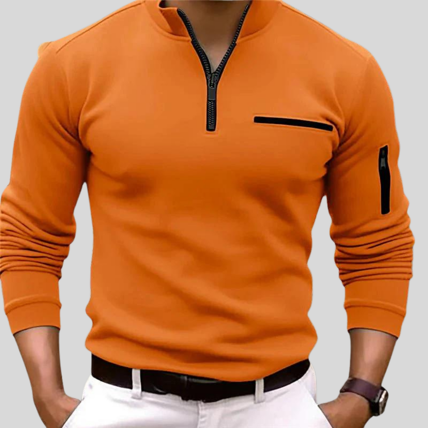 Montique - Luxe Quarter-Zip Polo