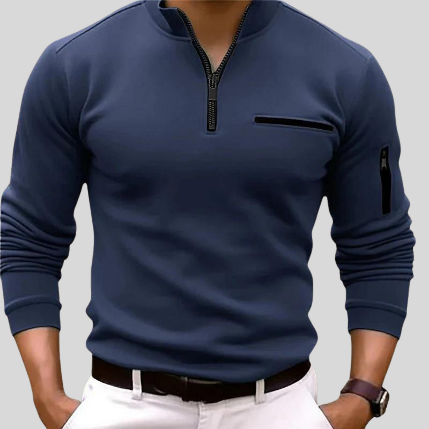 Montique - Luxe Quarter-Zip Polo