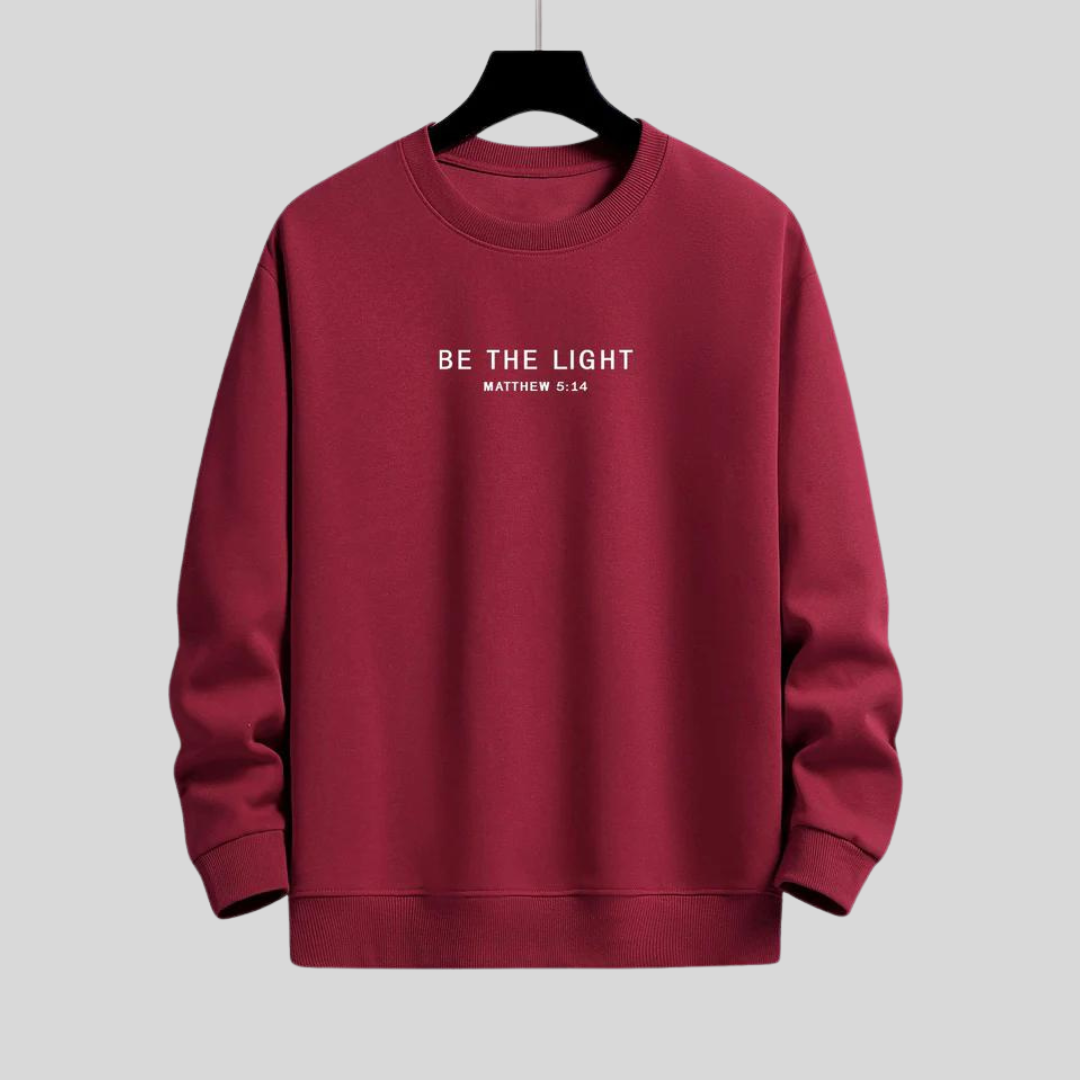 Montiqeu - Be The Light Print Relax Fit Sweatshirt Voor Mannen