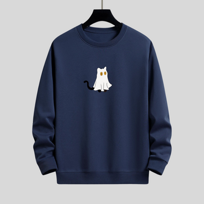 Montiqeu - Cat Ghost Relax Fit Sweatshirt Voor Mannen