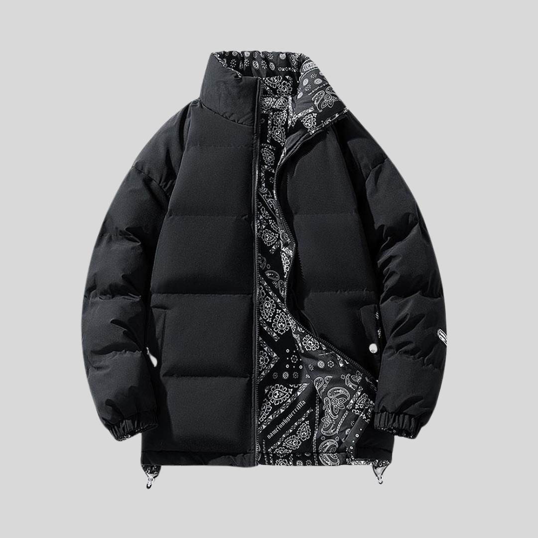 Montiqeu - Omkeerbare Paisley Puffer Jas