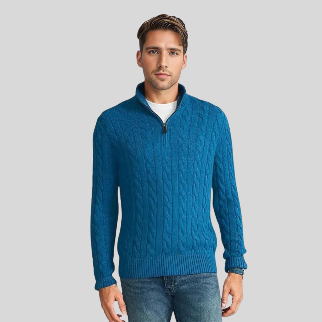 Montiqeu - Cable Knit Zip Trui