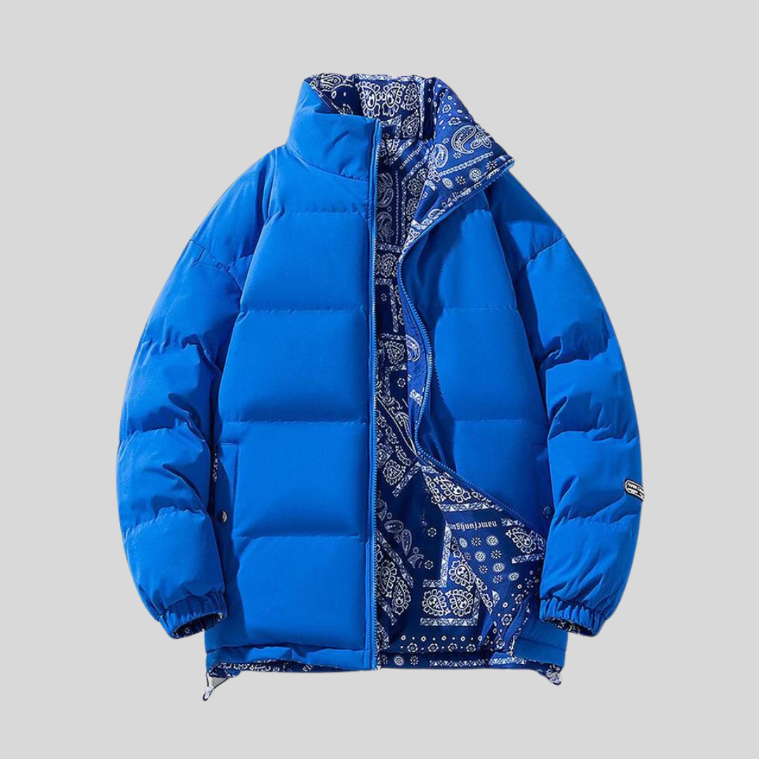 Montiqeu - Omkeerbare Paisley Puffer Jas