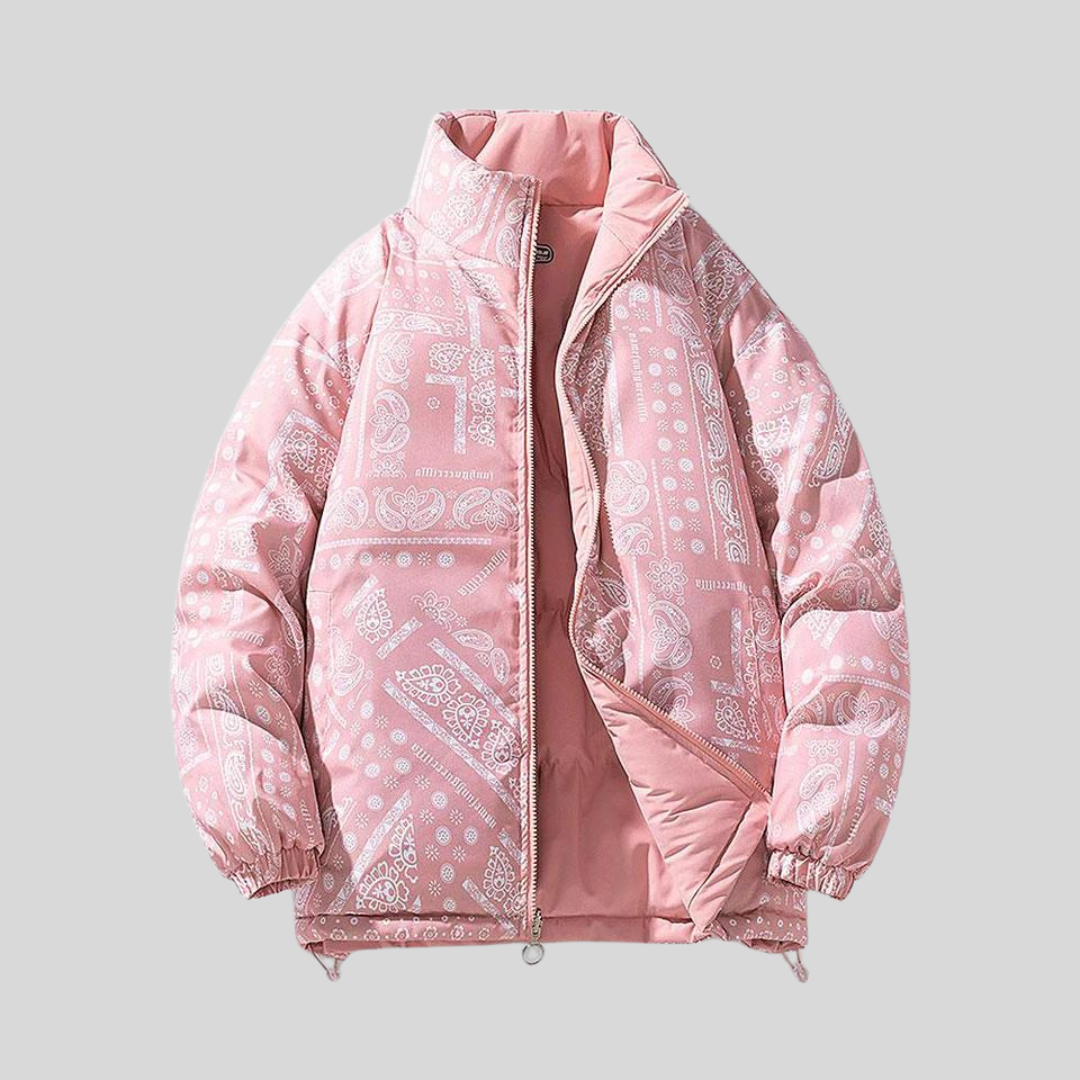 Montiqeu - Omkeerbare Paisley Puffer Jas