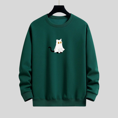 Montiqeu - Cat Ghost Relax Fit Sweatshirt Voor Mannen