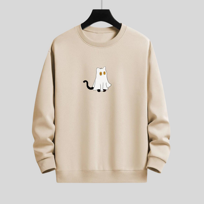 Montiqeu - Cat Ghost Relax Fit Sweatshirt Voor Mannen