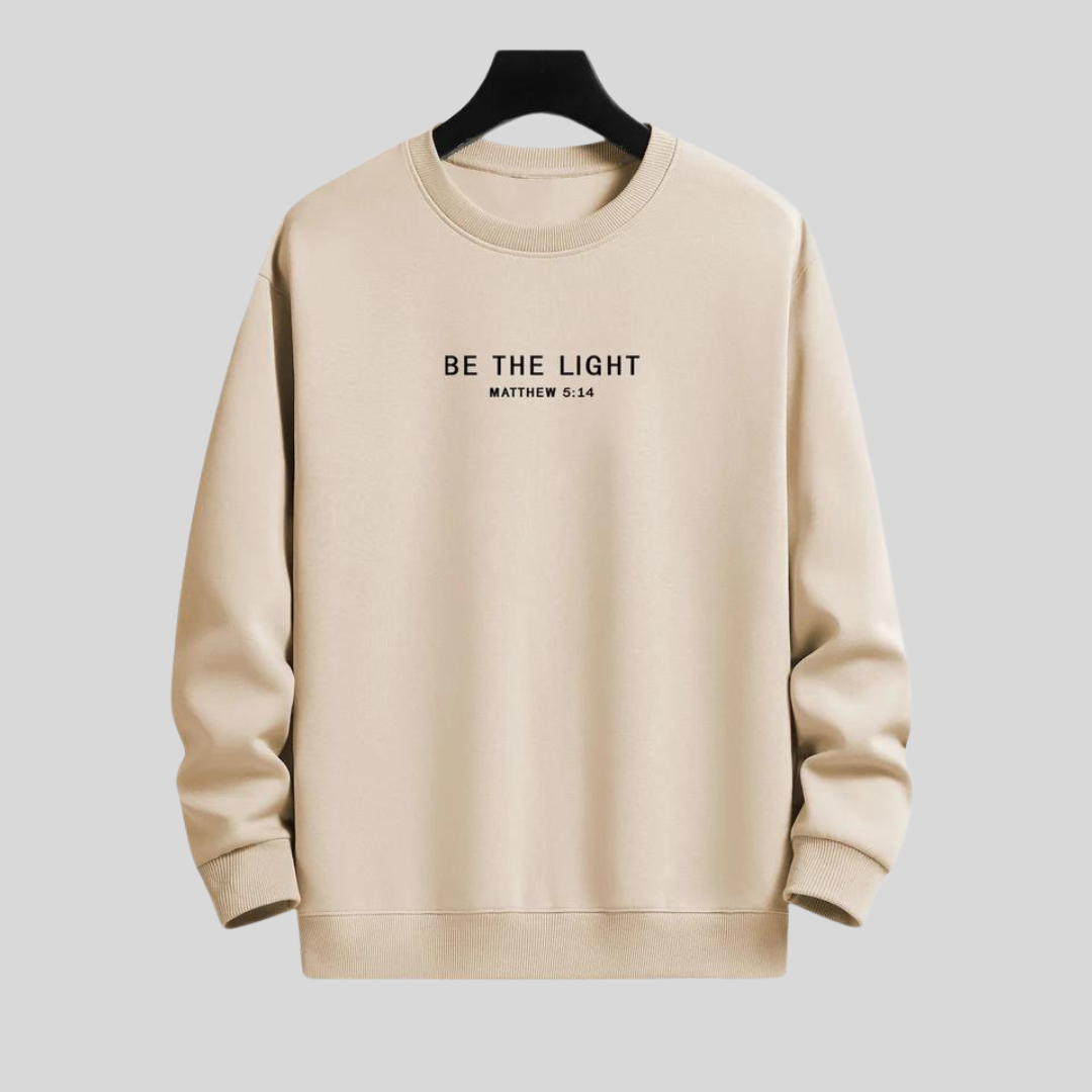 Montiqeu - Be The Light Print Relax Fit Sweatshirt Voor Mannen