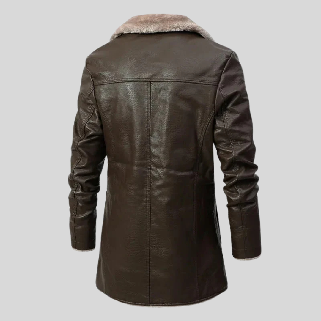 Montique - Luxe Leren Jas met Shearling Voering voor Heren