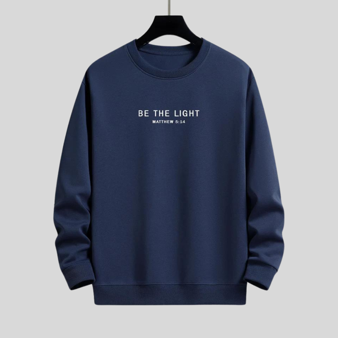 Montiqeu - Be The Light Print Relax Fit Sweatshirt Voor Mannen