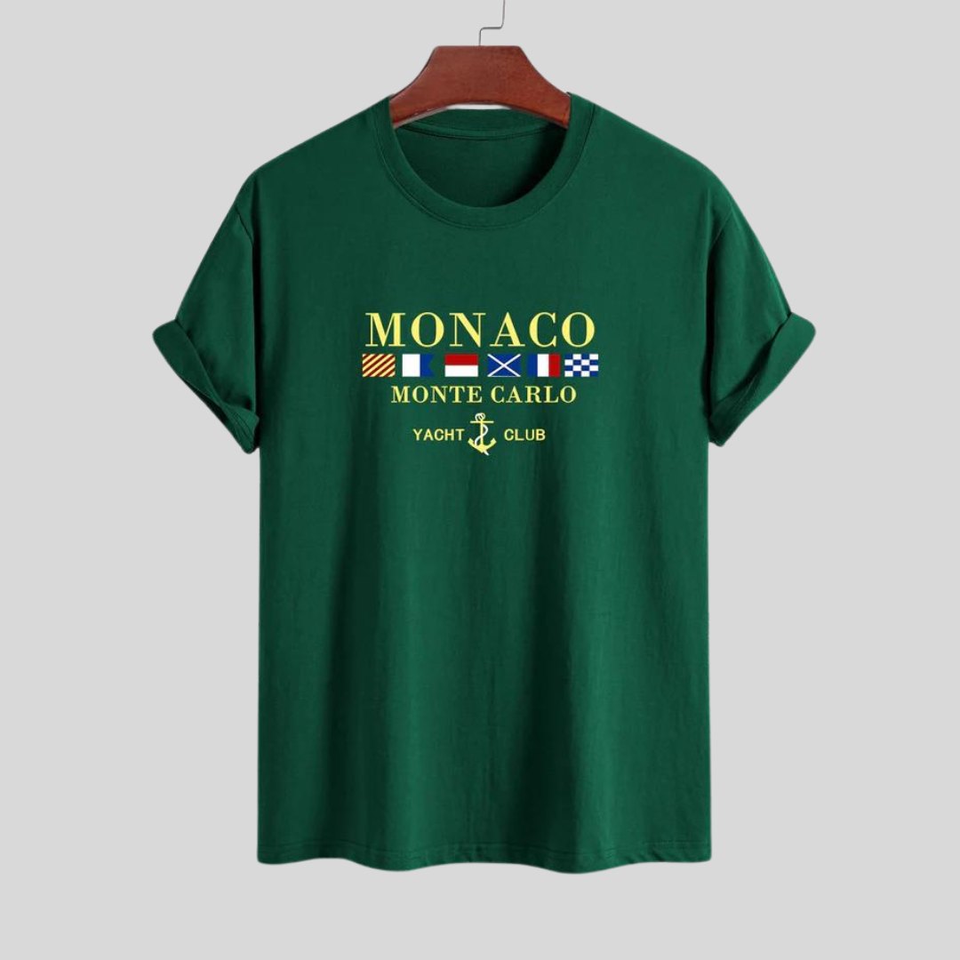 Montiqeu - Regular Fit Monaco Slogan Print Katoenen T-Shirt