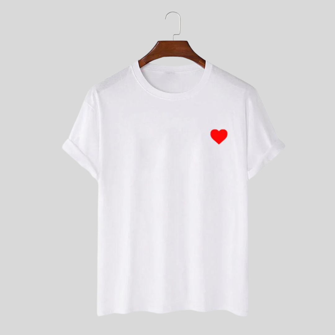 Montiqeu - Rood Hart Print T -shirt