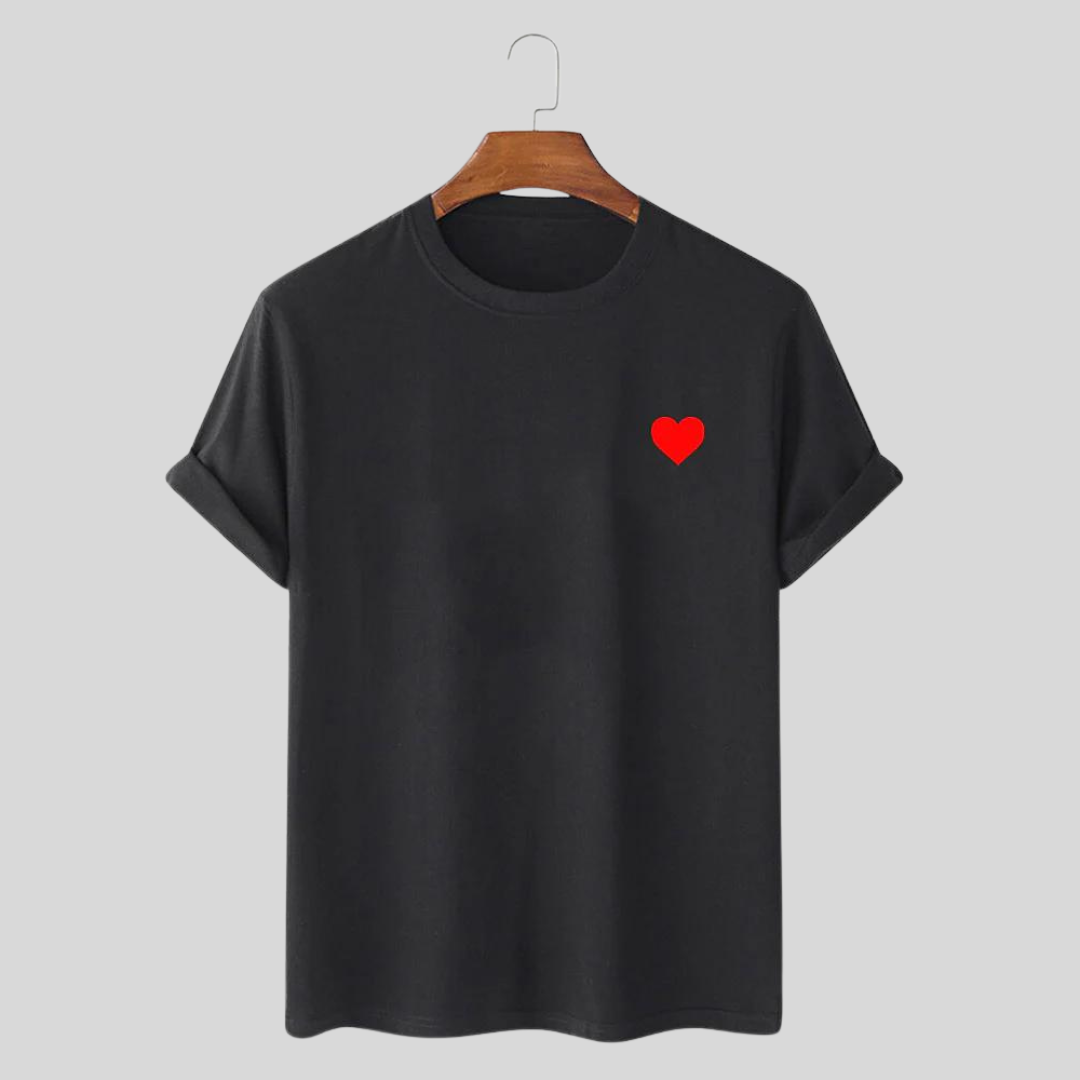 Montiqeu - Rood Hart Print T -shirt