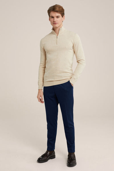 Montiqeu - Luxe Kasjmier Half-Zip Trui