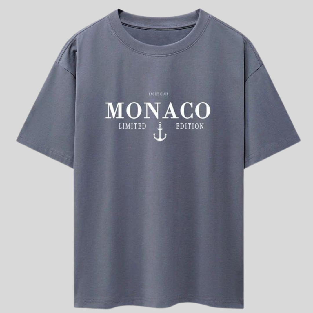 Montiqeu - Monaco Slogan Print Oversized T-Shirt