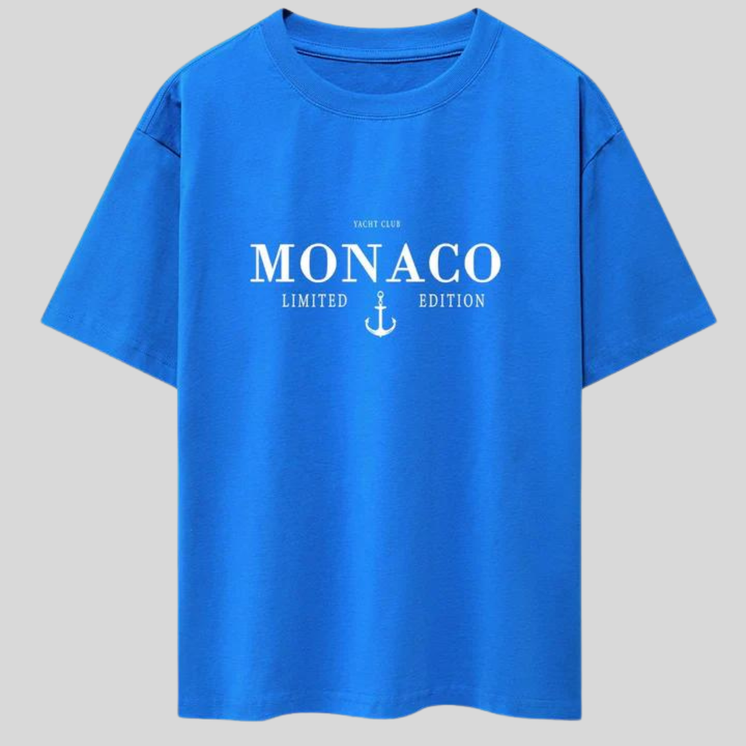 Montiqeu - Monaco Slogan Print Oversized T-Shirt