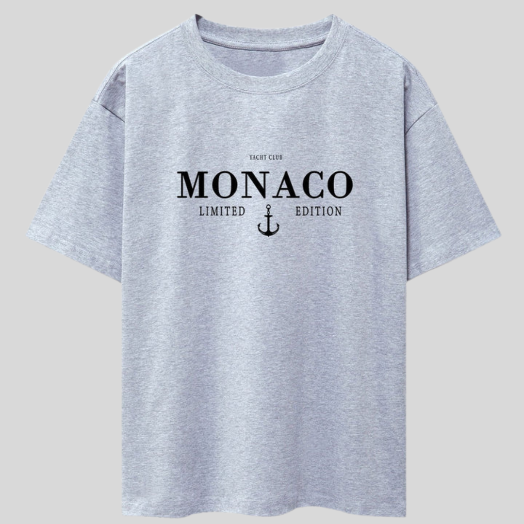 Montiqeu - Monaco Slogan Print Oversized T-Shirt