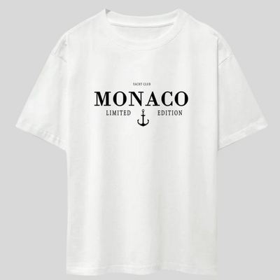 Montiqeu - Monaco Slogan Print Oversized T-Shirt