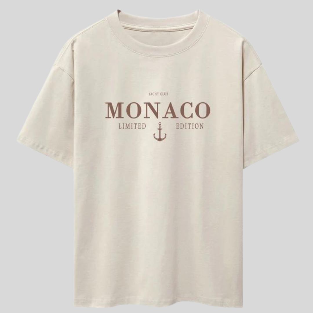 Montiqeu - Monaco Slogan Print Oversized T-Shirt