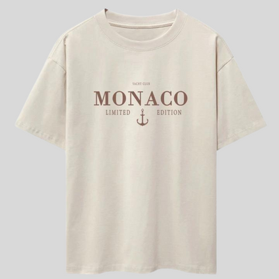 Montiqeu - Monaco Slogan Print Oversized T-Shirt