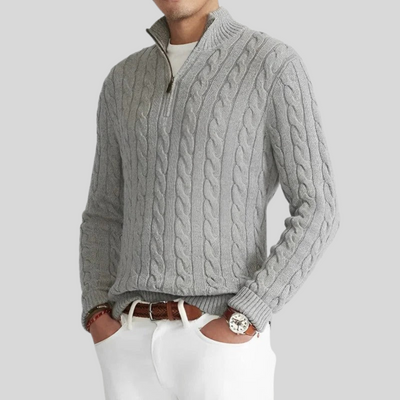 Montiqeu - Cable Knit Zip Trui