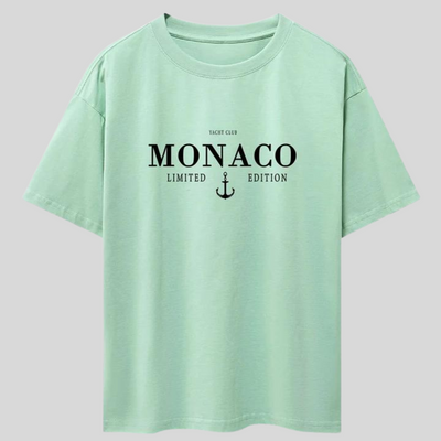 Montiqeu - Monaco Slogan Print Oversized T-Shirt