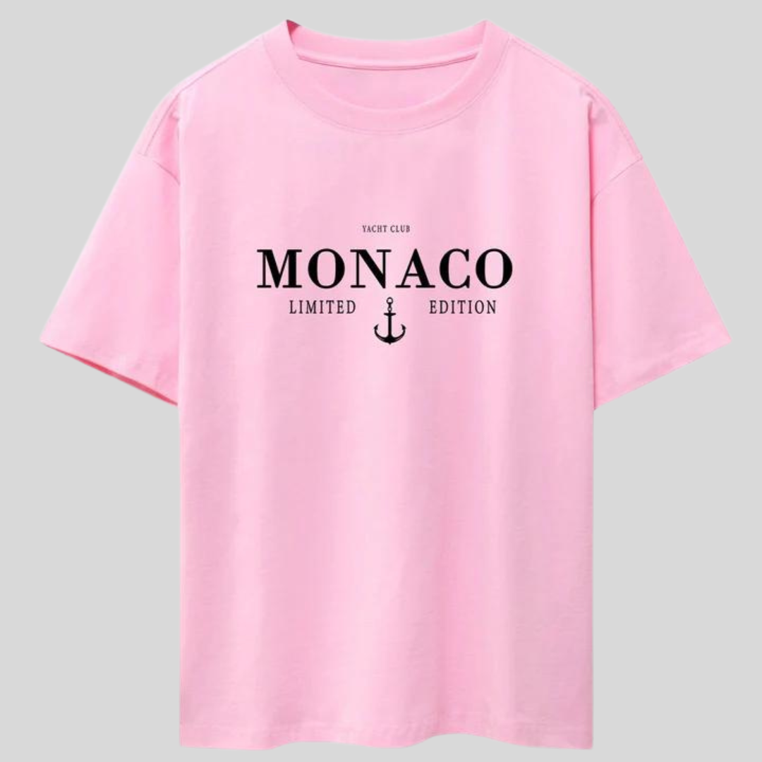 Montiqeu - Monaco Slogan Print Oversized T-Shirt