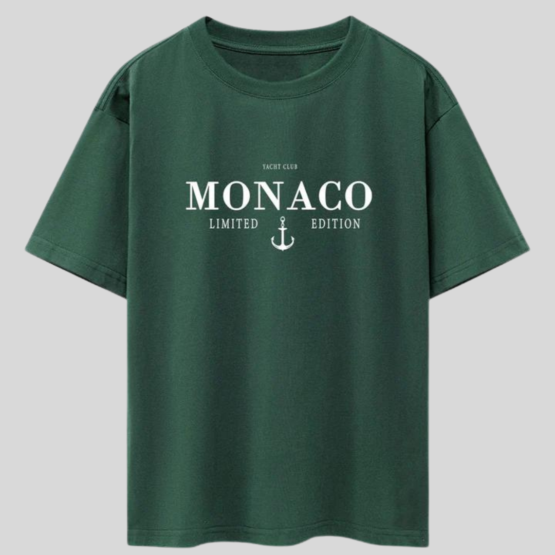 Montiqeu - Monaco Slogan Print Oversized T-Shirt