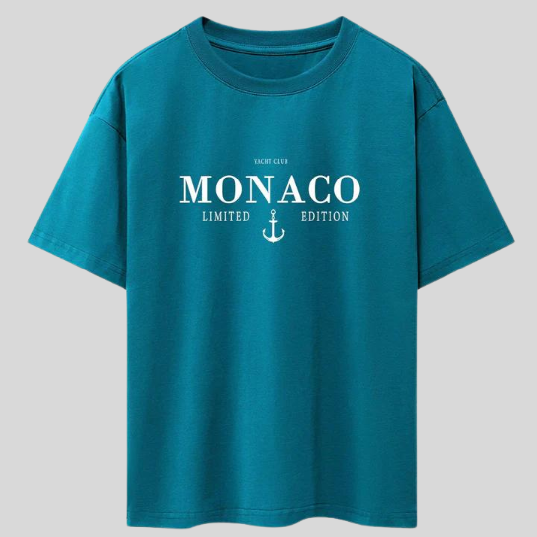 Montiqeu - Monaco Slogan Print Oversized T-Shirt