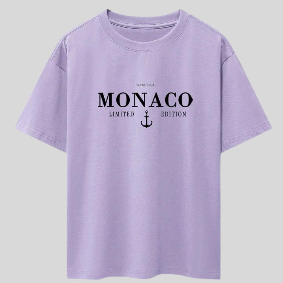 Montiqeu - Monaco Slogan Print Oversized T-Shirt