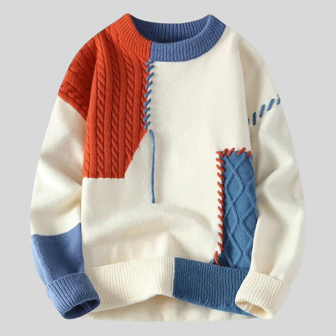 Roestig oranje en blauw / 3XL