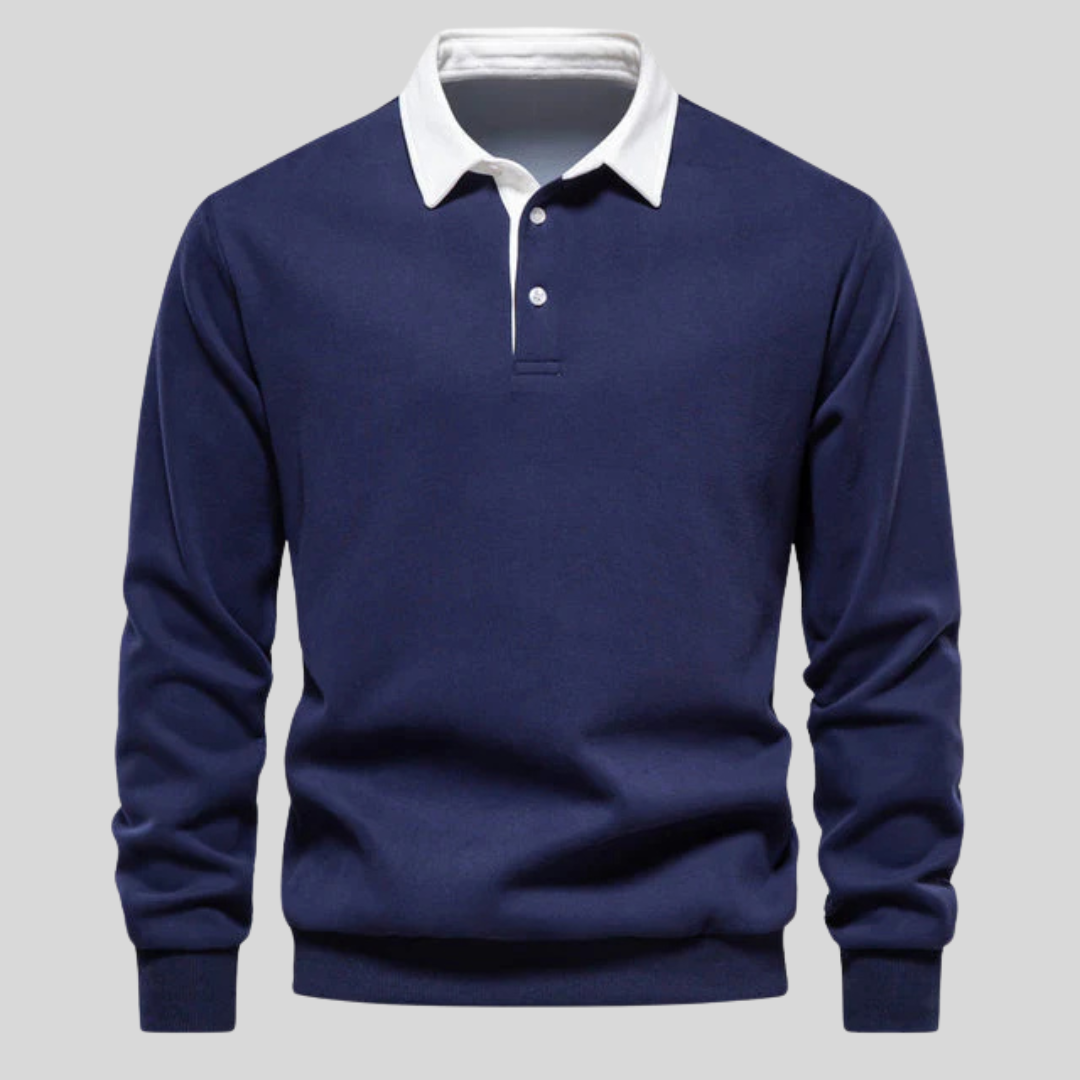 Montiqeu - Klassieke Polo Sweater met Lange Mouwen voor Heren