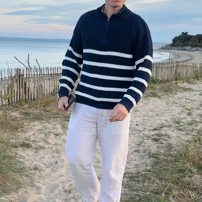 Montiqeu - Stripes Half -Zip Trui