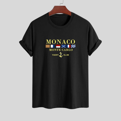 Montiqeu - Regular Fit Monaco Slogan Print Katoenen T-Shirt