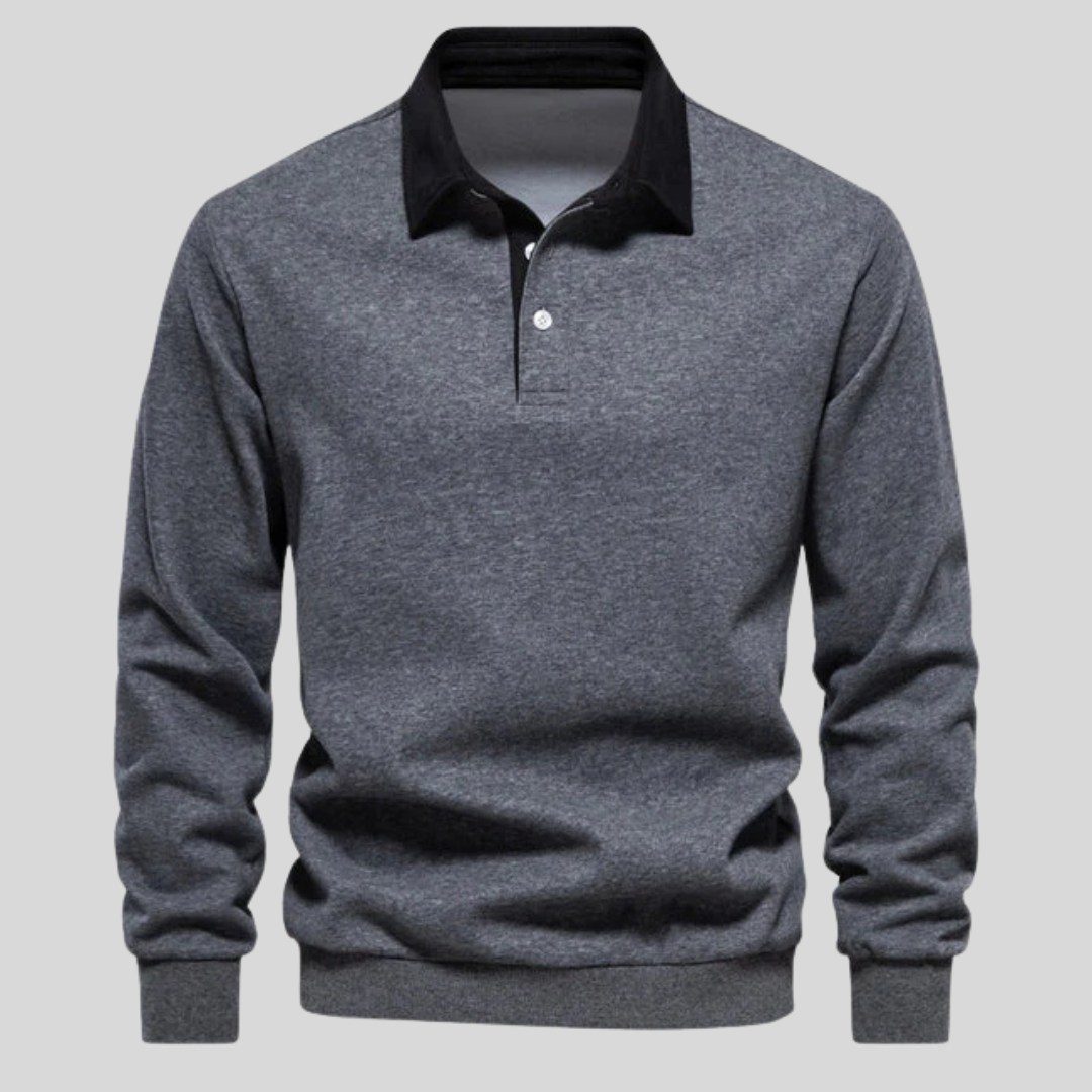 Montiqeu - Klassieke Polo Sweater met Lange Mouwen voor Heren