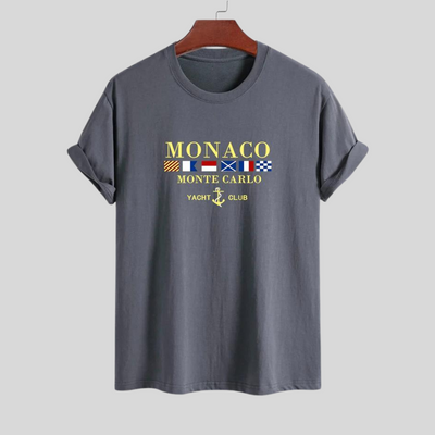 Montiqeu - Regular Fit Monaco Slogan Print Katoenen T-Shirt