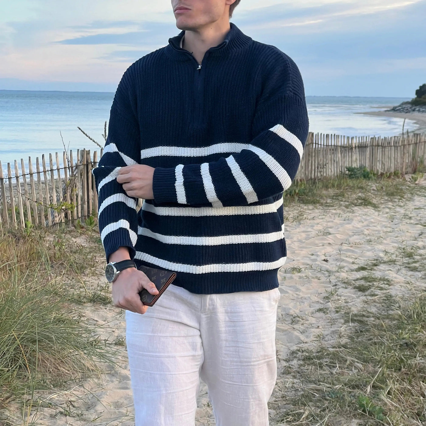 Montiqeu - Stripes Half -Zip Trui