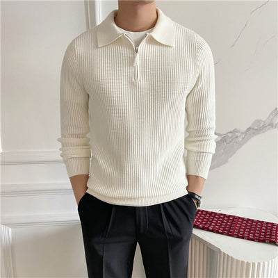 Montiqeu - Cotton Knit Half-Zip Trui